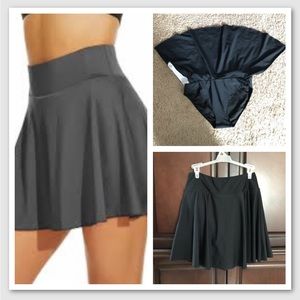 Black Swim Exercise Tennis Workout Skirt size M Medium Bathing Swimsuit Bottom